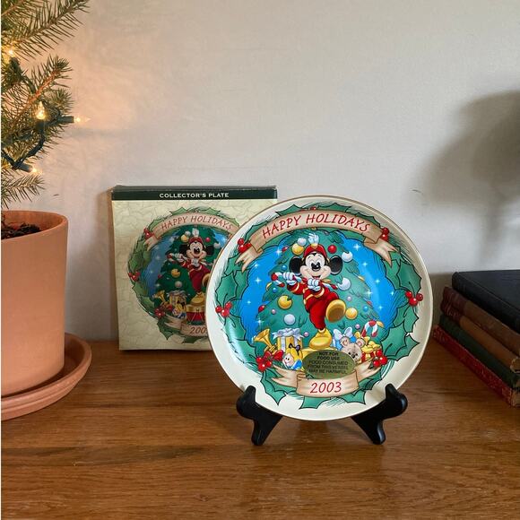 2003 Disney Christmas Collector’s Plate | Disney Parks | Mickey Mouse Club 1955 - Picture 1 of 4
